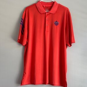 adidas Vibrant Red Polo with Navy Accents